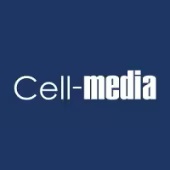 Cell-media-blue-background-logo